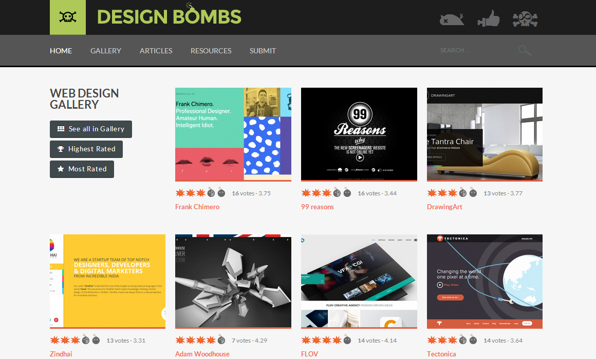 Design Bombs   CSS Web Design Gallery