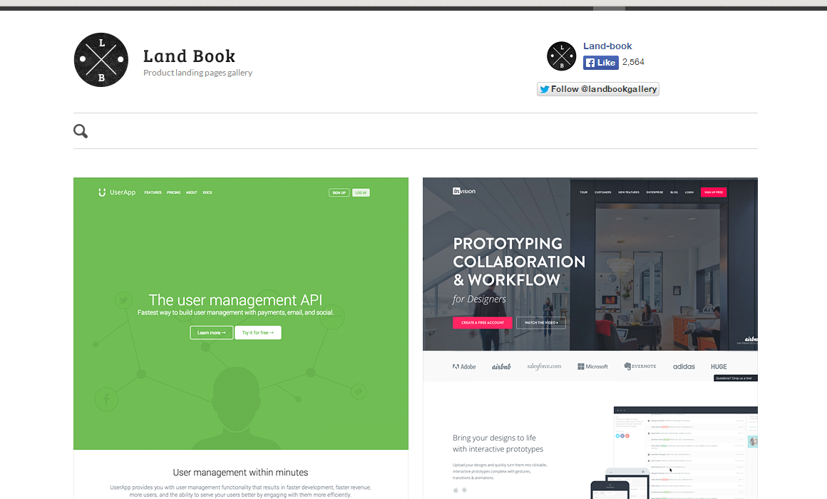 Land book   best landing pages gallery