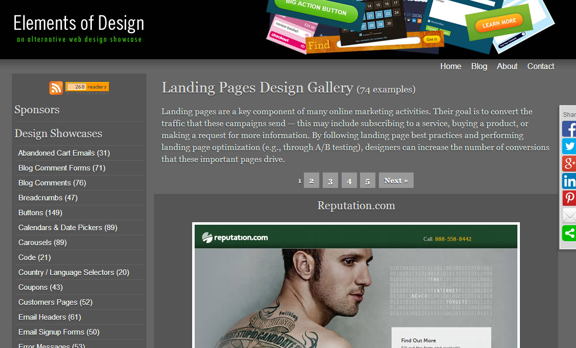 Landing Pages Design Gallery   Elements of Design