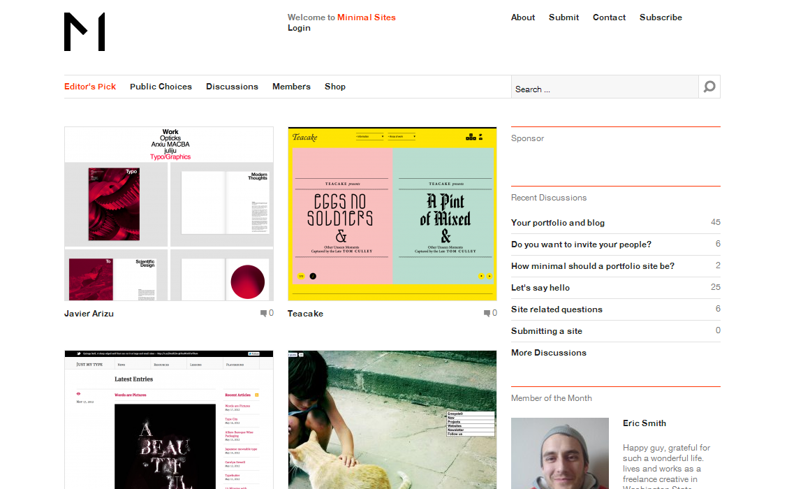Minimal Sites   Minimal Design Website Gallery and Community